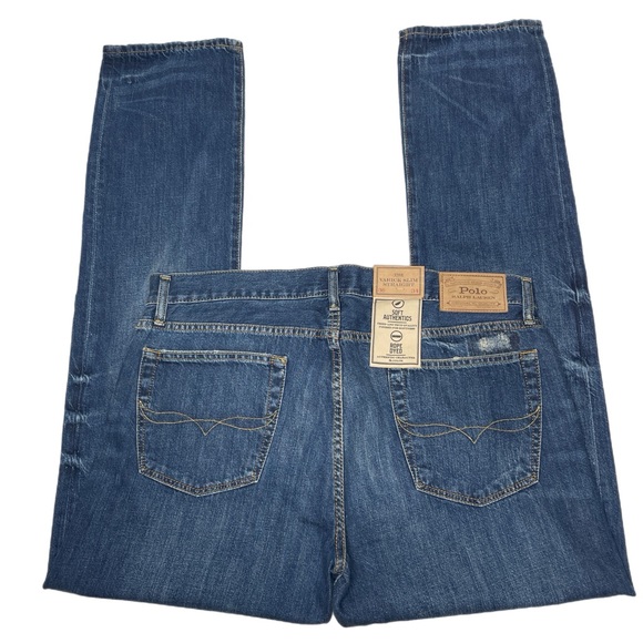 Polo Ralph Lauren Varick Slim Straight Distressed Jeans - Picture 7 of 14